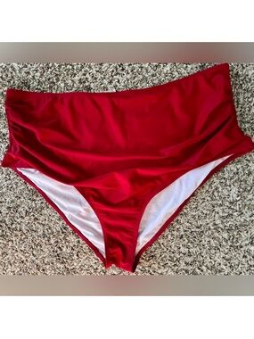 2 fer Hunter Red and White Swim Bottoms/ Black also not pictured 2 piece bottom